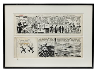 Pair of Milton Caniff Pen and Ink on Paper Vignette
