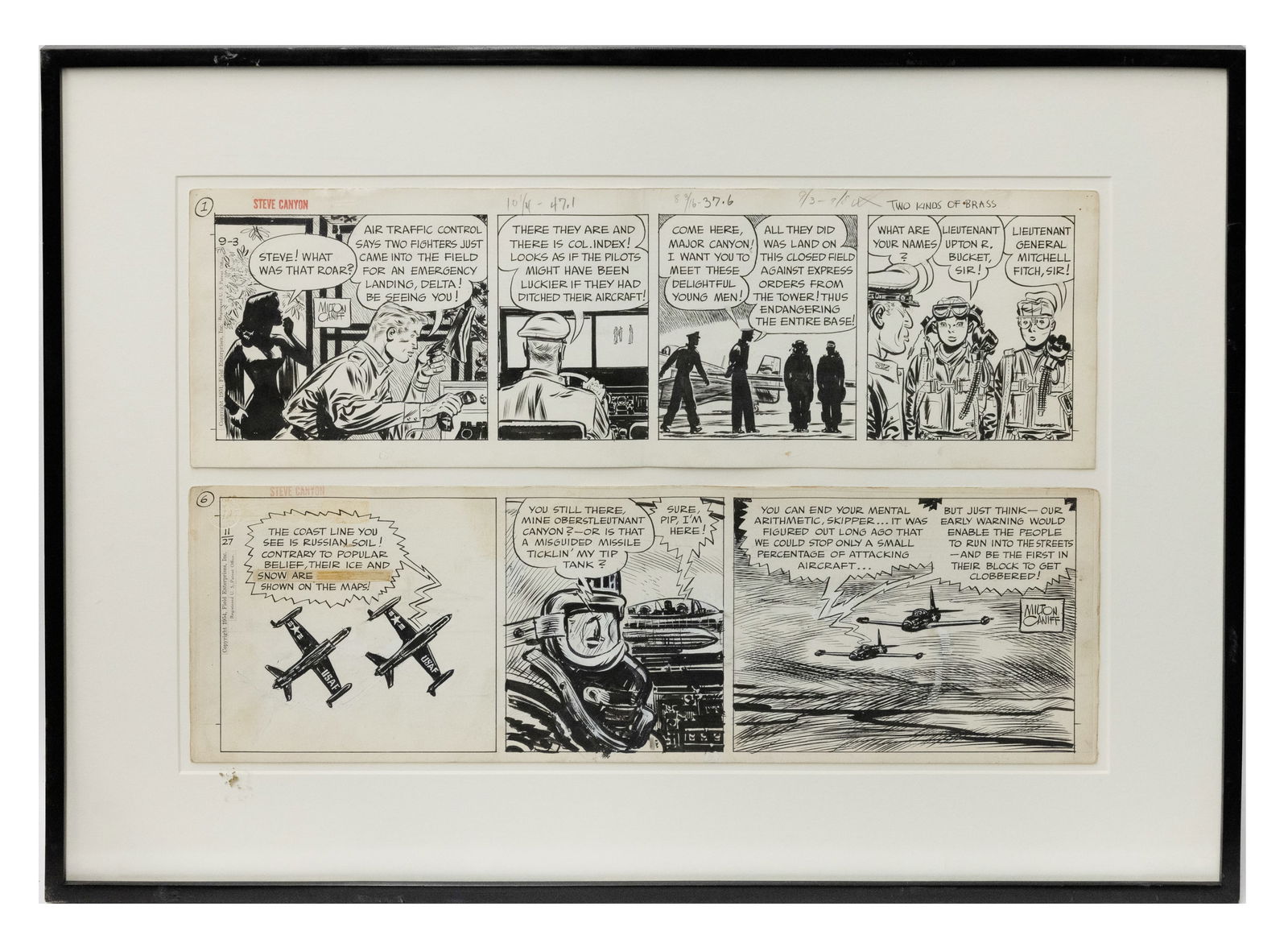 Pair of Milton Caniff Pen and Ink on Paper Vignette (1 of 7)