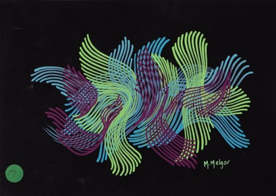 Monica Melgar, Untitled, Work on Paper (Green, Blue, Purple)