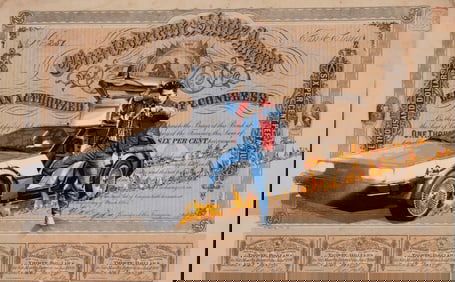 Penny, Back To The Future, Spray Paint on Genuine Vintage Confederate $1000 Bond, circa 1890