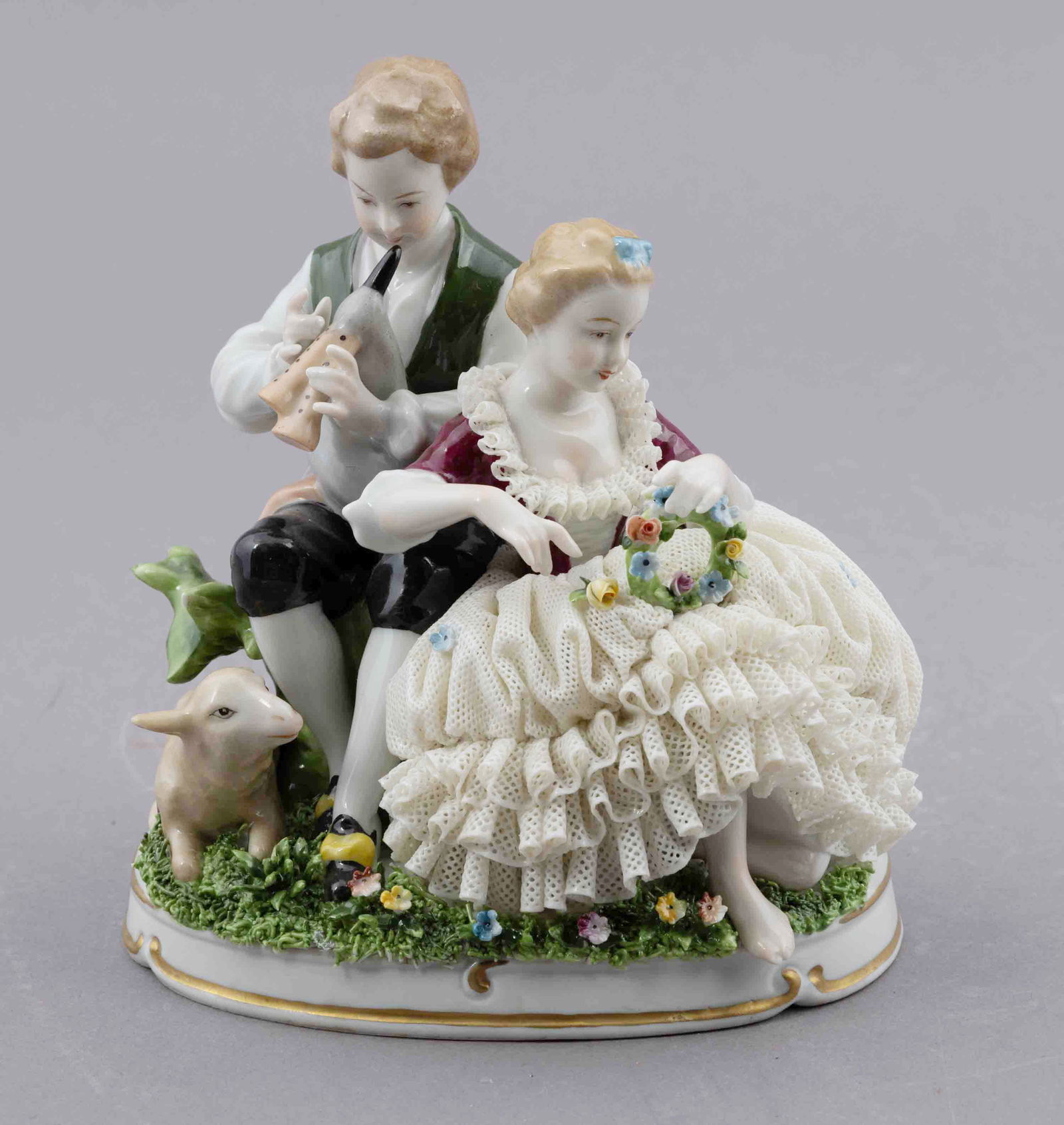 19th Century Unter Weiss Bach German Porcelain Lady & Gentleman (1 of 7)