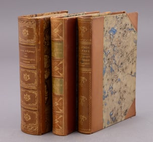 Set of Three Antique Louise d'Epinay Decorated Books