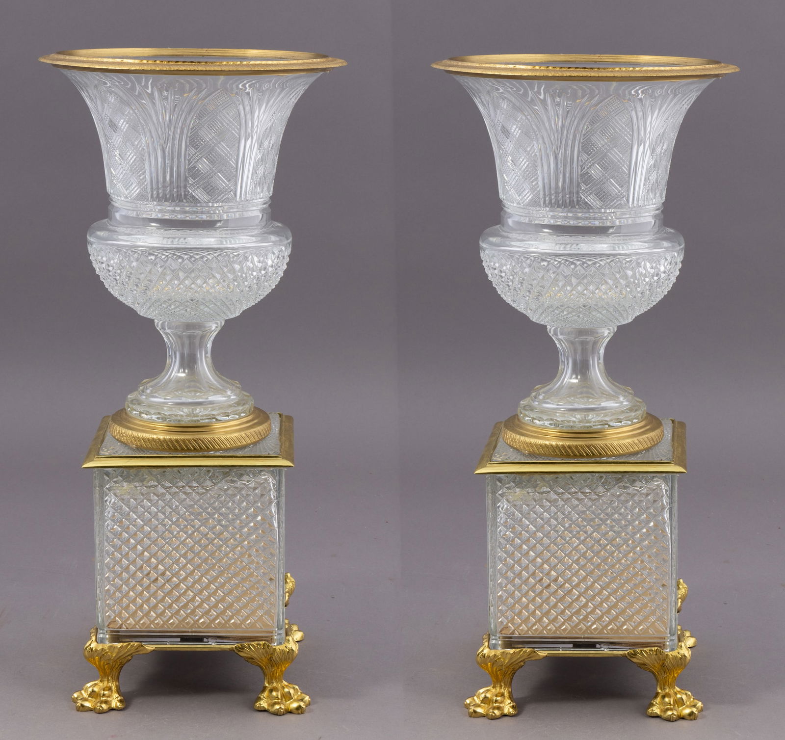 Pair of Crystal Baccarat Glass Vases (1 of 6)