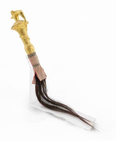 West African Baule Gold Foil Whisk and Mount