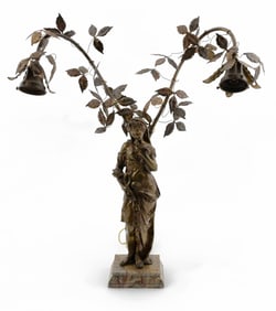 Bronze Art Nouveau Table Lamp