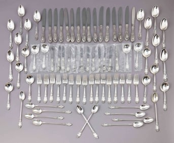 76 piece Towle King Richard Sterling Silverware Set