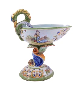 Porquier Beau French Faience Compote Server