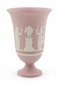 Wedgwood Jasperware Footed Vase in Pink