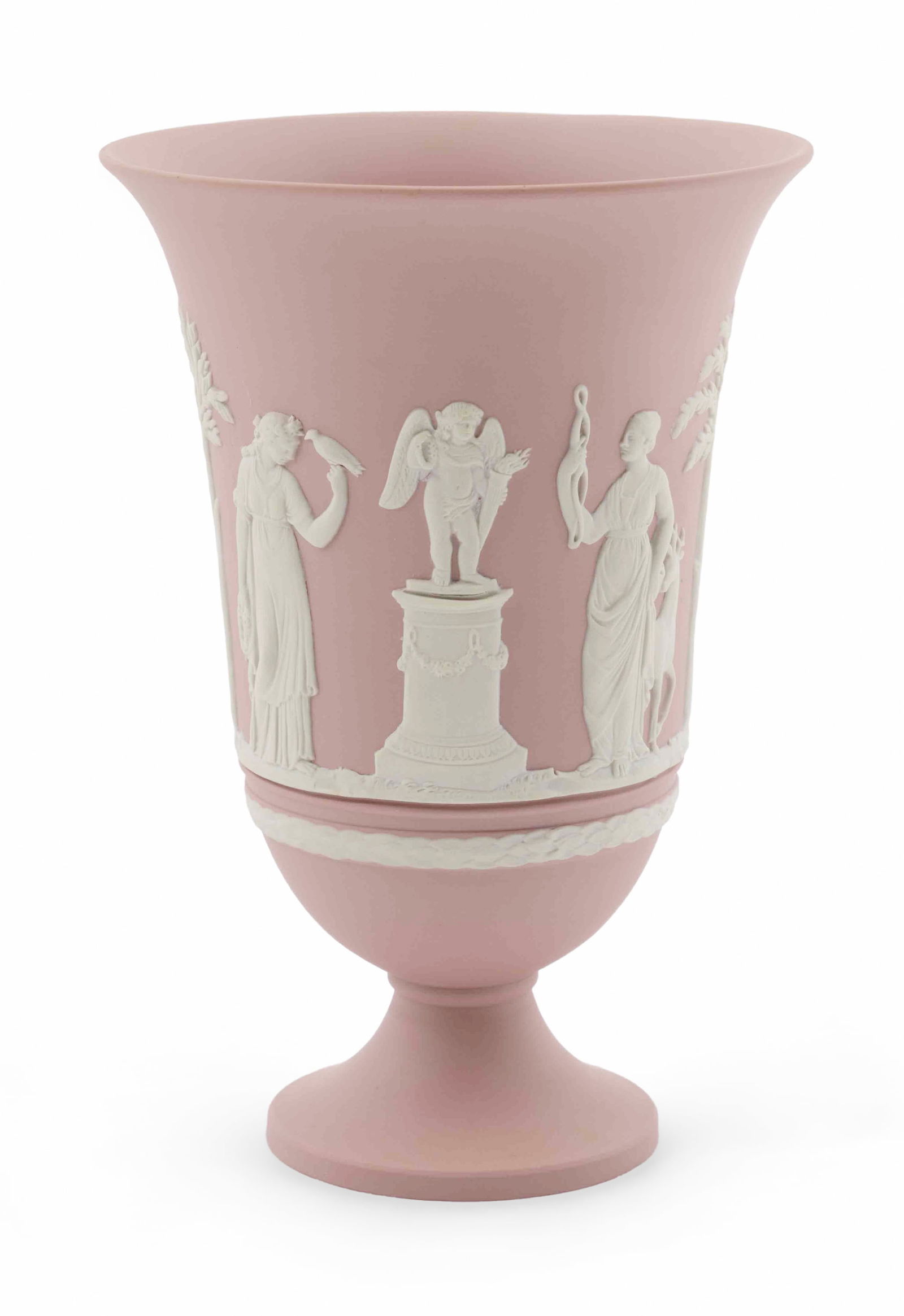 Wedgwood Jasperware Footed Vase in Pink (1 of 7)