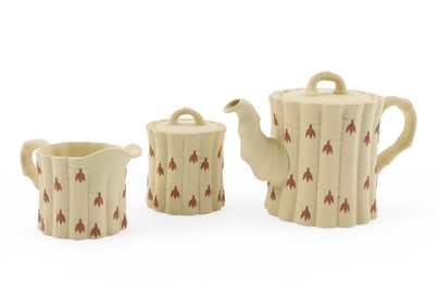 Set of Three Wedgwood Jasperware Tea Set in Yellow