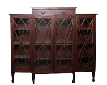 Late 19th Century Four Door Inlay Cabinet with Drawers