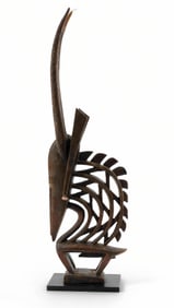 West African Wood Carved Bamana Antelope Headdress