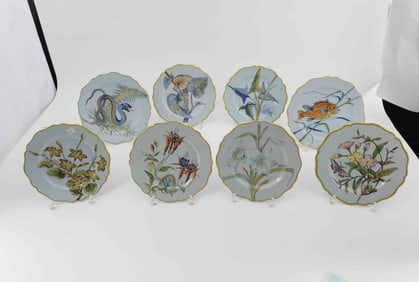 Eight French Faience Quimper Plates