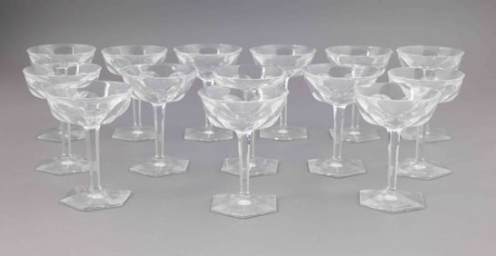 Set of Fourteen Baccarat Coupe Glasses