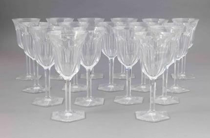 Set of Seventeen Baccarat Crystal Water Goblets