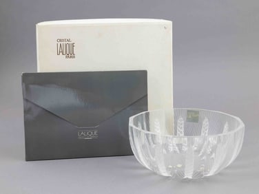 Lalique Crystal Bowl with Wheat Motif