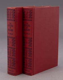 Two Volume Hardcover Set of The Outline of History by H. G. Wells, 1940