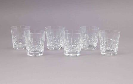 Set of Six Crystal Waterford Whiskey Glasses