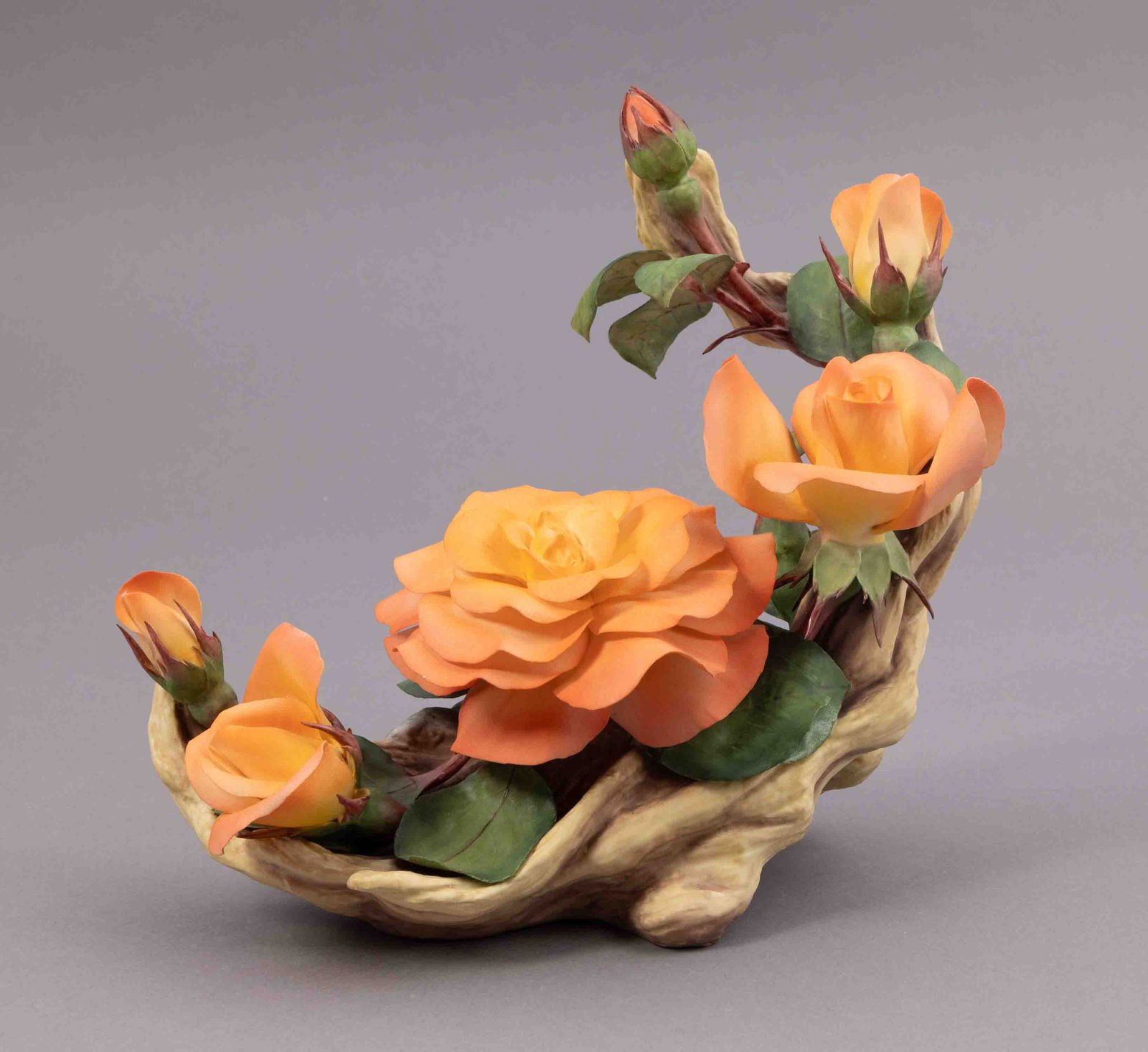 Boehm Bone Porcelain Flower, Elizabeth of Glamis: Boehm bone porcelain floral figurine, Elizabeth of Glamis in honor of Queen Elizabeth's 80th Birthday Marked on underside. Measuring H 8 W 8 inches without stand. Condition: good.