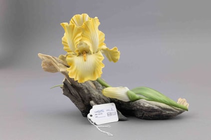 Boehm Bone Porcelain Flower, Helen Bohem Yellow Iris