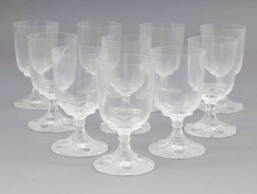 Set of Ten Lalique Valency Goblets
