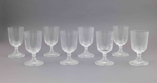 Eight Lalique Valency Goblets