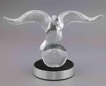Steuben Glass Eagle Figure and Stand