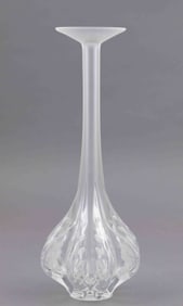 Lalique Crystal Vagues Frosted Vase