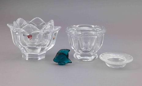 Collection of Four Crystal Pieces - Orrefors, Baccarat, Lalique