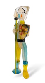 Murano Alessandro Barbaro Hand Blown Art Glass Military Style Figure