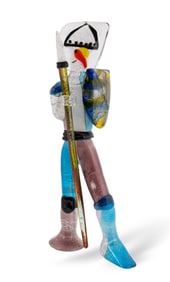 Murano Alessandro Barbaro Hand Blown Glass Military Style Figure