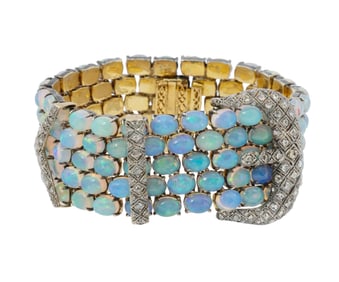 Ladies Stunning Opal Buckle Bracelet
