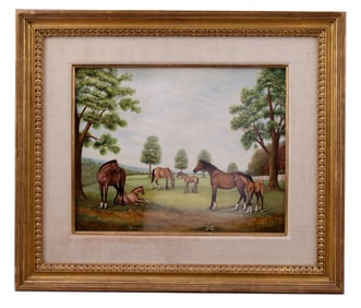 L. Maybury, May Morning, Painting on Porcelain Boehm Plaque