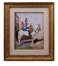 A. L. Fritchey, Royal Horse Guard, Painting on Porcelain Boehm Plaque