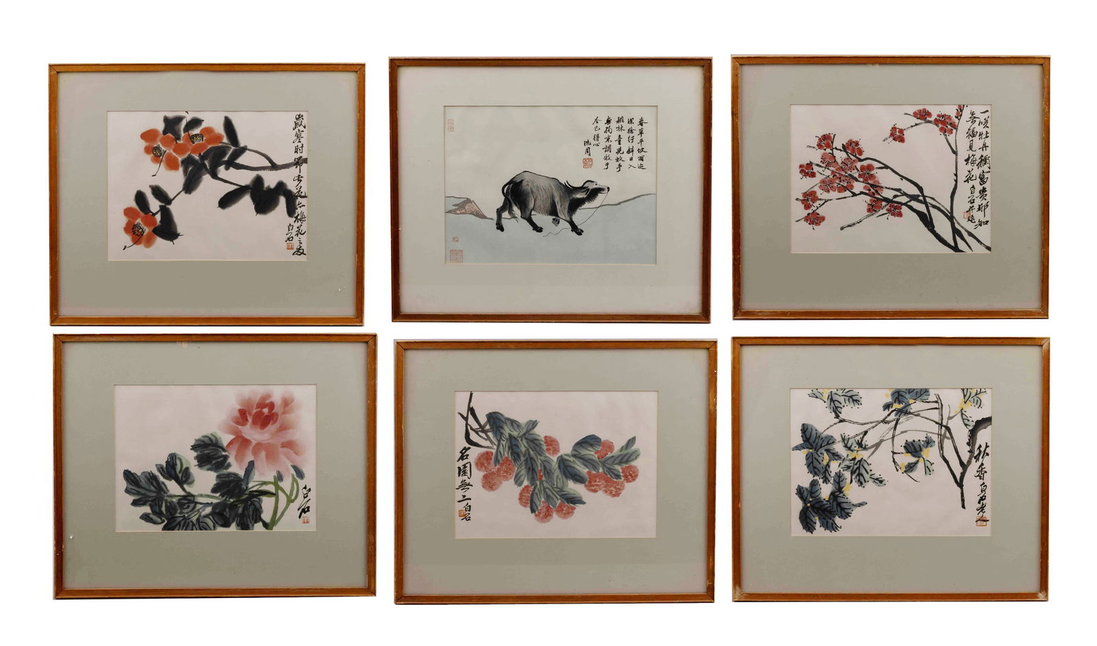 Six Chinese School Watercolor Studies On Paper (1 of 15)