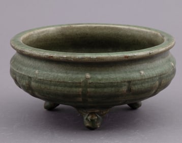 Large Chinese Celadon Glazed Brush Pot