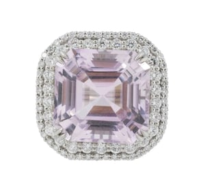 GIA Certified Pink Kunzite Statement Ring