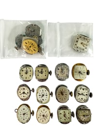 Collection of Ladies Vintage Hamilton Dials and Movements
