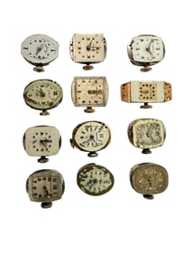 Collection of Vintage Ladies Hamilton Dials and Movements