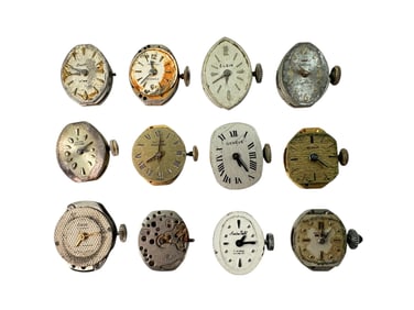 Collection of Ladies Vintage Dials and Movements