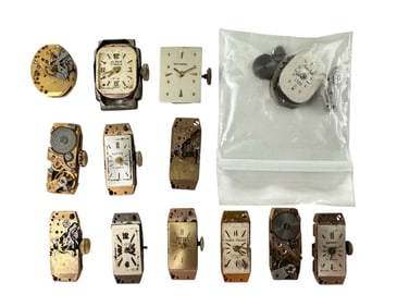 Collection of Vintage Ladies Dials and Movements