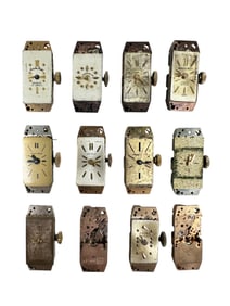 Collection of Ladies Rectangular Dial and Movements