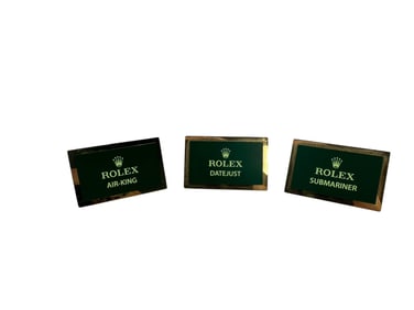 3 Rolex Green Enamel Signs