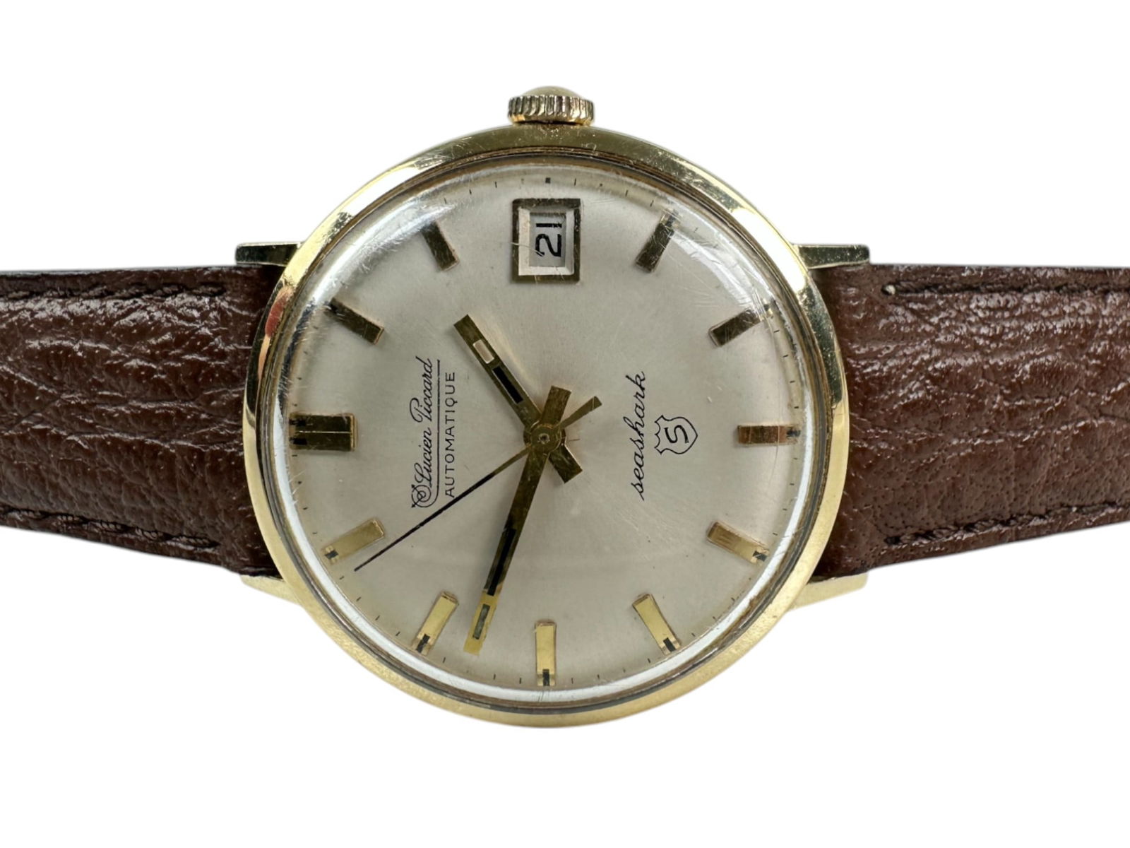 Mens Vintage Lucien Piccard Seashark Watch in 14kt Gold (1 of 5)