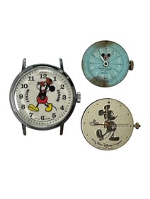 3 Vintage Mickey Mouse Watches & Movements
