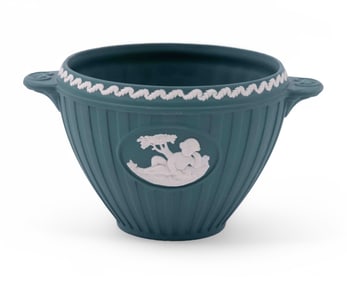 Wedgwood Jasperware Bacchus Bowl and Christening Shell Caddy Spoon