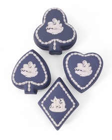 Set of Four Wedgwood Dark Blue French Suite Trinket Boxes