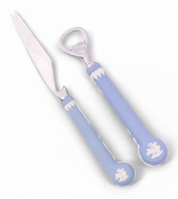 Wedgwood Jasperware Light Blue Cheese Knife and Bottle Opener