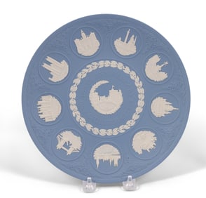 Pair of Wedgwood Jasperware Decorative Plates in Blue