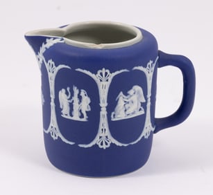Pair of Wedgwood Jasperware Tea Service Vessels in Royal Blue